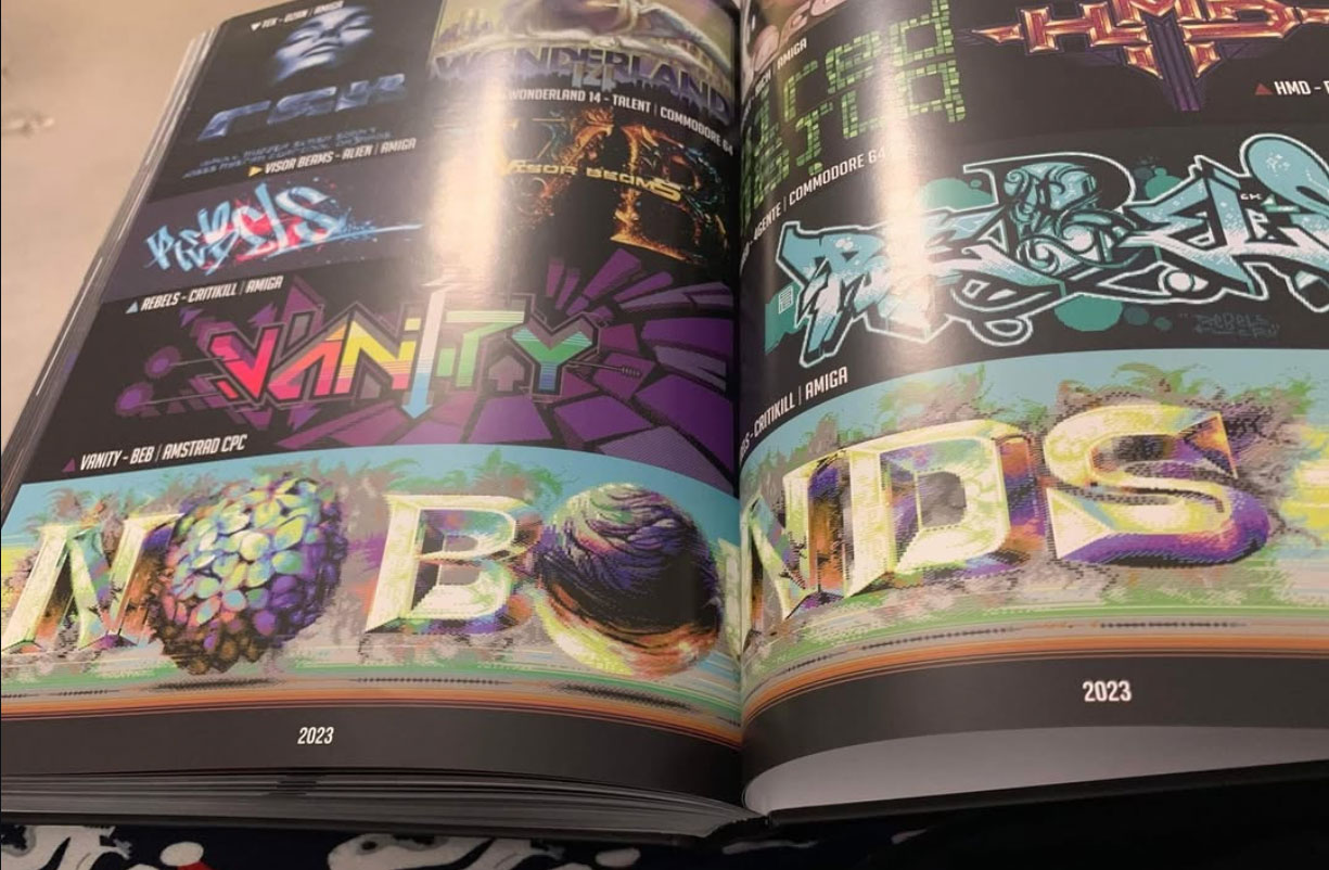No Bounds logo in the “Demoscene the logo art” book